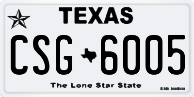 TX license plate CSG6005
