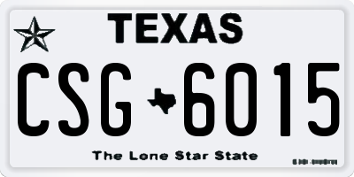 TX license plate CSG6015