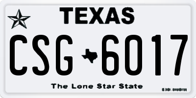 TX license plate CSG6017