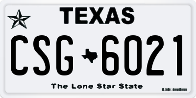 TX license plate CSG6021
