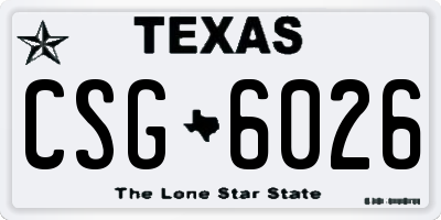 TX license plate CSG6026