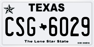 TX license plate CSG6029