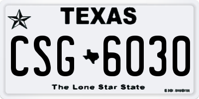TX license plate CSG6030