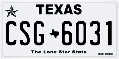 TX license plate CSG6031