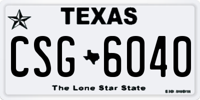 TX license plate CSG6040