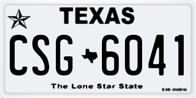 TX license plate CSG6041