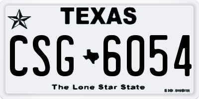 TX license plate CSG6054
