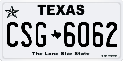 TX license plate CSG6062