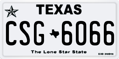 TX license plate CSG6066