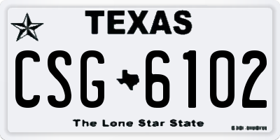 TX license plate CSG6102