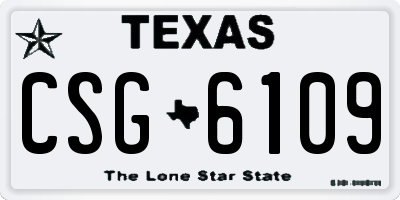 TX license plate CSG6109