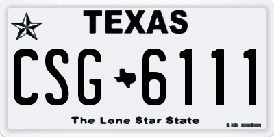 TX license plate CSG6111