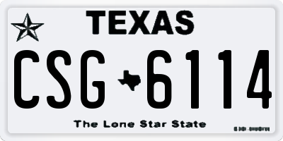 TX license plate CSG6114