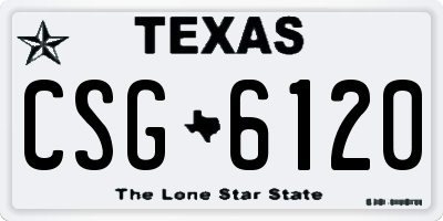 TX license plate CSG6120