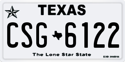 TX license plate CSG6122