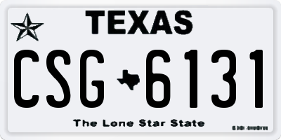 TX license plate CSG6131