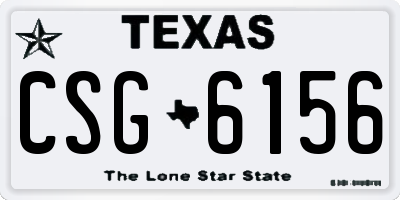 TX license plate CSG6156