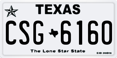 TX license plate CSG6160