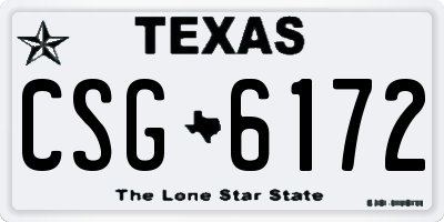 TX license plate CSG6172