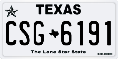 TX license plate CSG6191