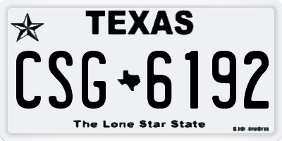 TX license plate CSG6192