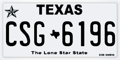 TX license plate CSG6196