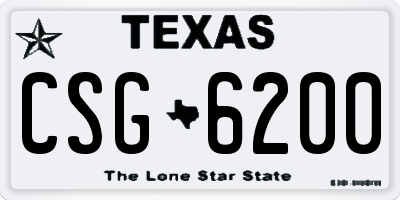 TX license plate CSG6200