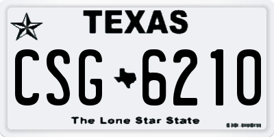 TX license plate CSG6210