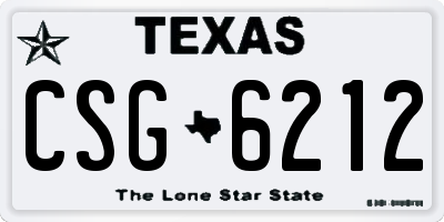 TX license plate CSG6212