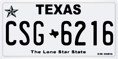 TX license plate CSG6216