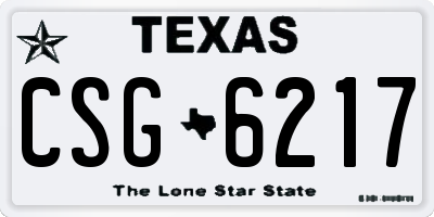 TX license plate CSG6217
