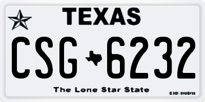 TX license plate CSG6232