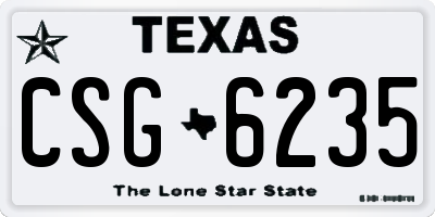 TX license plate CSG6235
