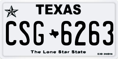TX license plate CSG6263