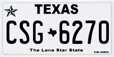 TX license plate CSG6270