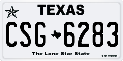 TX license plate CSG6283