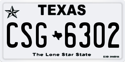 TX license plate CSG6302