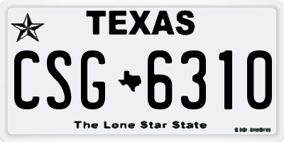 TX license plate CSG6310