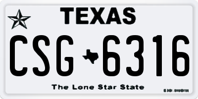 TX license plate CSG6316