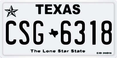 TX license plate CSG6318