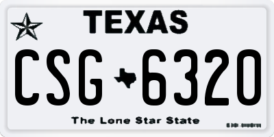 TX license plate CSG6320