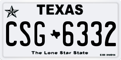 TX license plate CSG6332