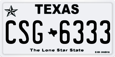 TX license plate CSG6333