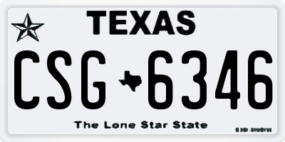 TX license plate CSG6346