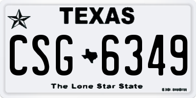 TX license plate CSG6349