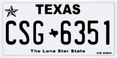 TX license plate CSG6351