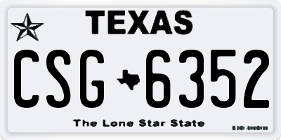 TX license plate CSG6352