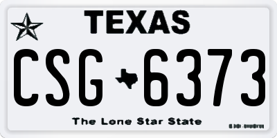 TX license plate CSG6373