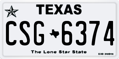 TX license plate CSG6374