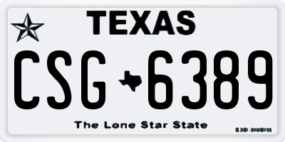 TX license plate CSG6389